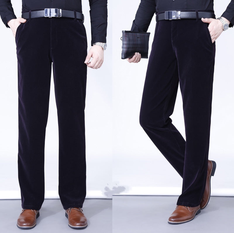 Lange rechte stretch corduroy herenbroek - Koop 2 gratis levering