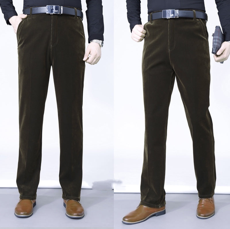 Lange rechte stretch corduroy herenbroek - Koop 2 gratis levering