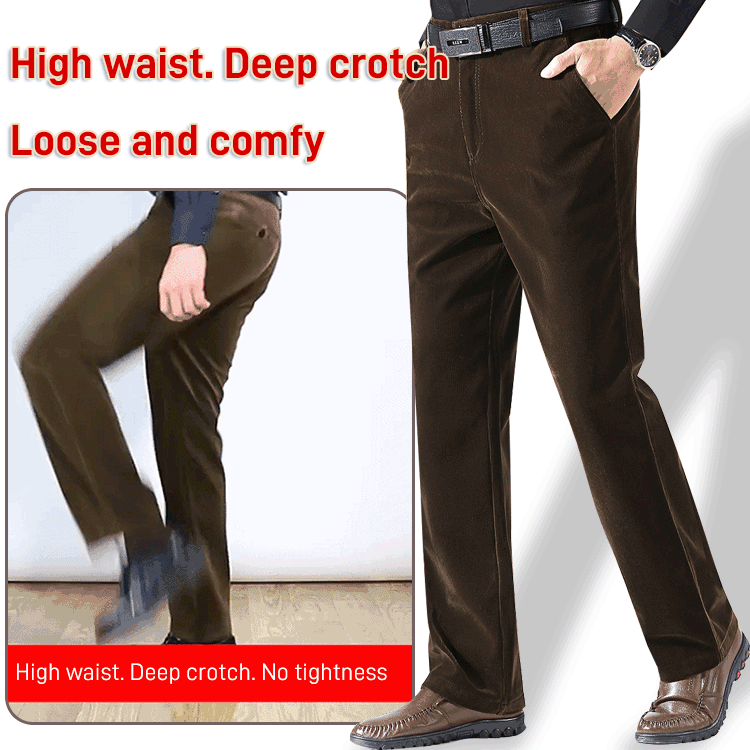 Lange rechte stretch corduroy herenbroek - Koop 2 gratis levering