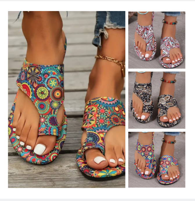 Lichtgewicht orthopedische platte sandalen voor dames🩴🎨Vintage en modern gecombineerd