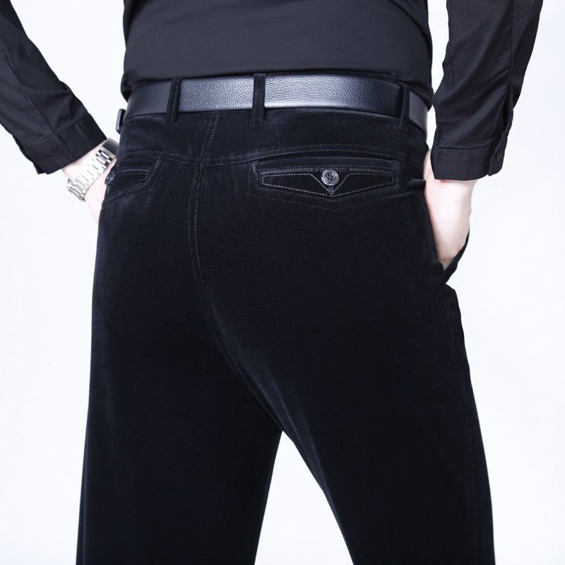 Lange rechte stretch corduroy herenbroek - Koop 2 gratis levering