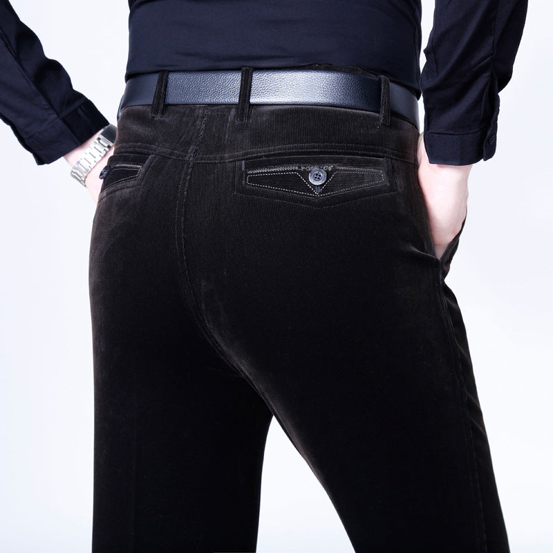 Lange rechte stretch corduroy herenbroek - Koop 2 gratis levering