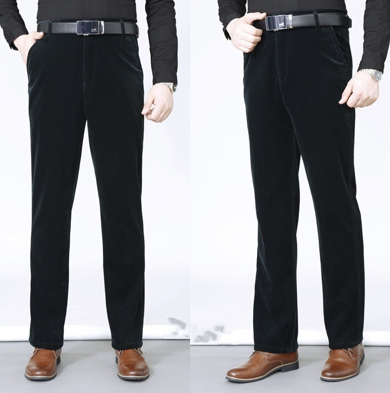 Lange rechte stretch corduroy herenbroek - Koop 2 gratis levering
