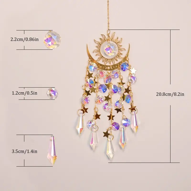 ✨Kristallen zonnevanger, binnen- en buitendecoratie voor raam, slaapkamer, binnenplaats, tuin☪️