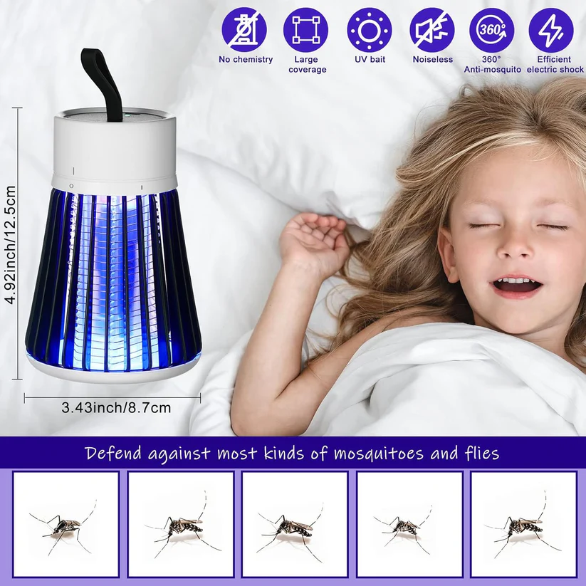⏳ Tijdelijk 50% korting! 💥USB muggenlamp met UV-licht - Stille insectenval en muggenverjager voor in huis
