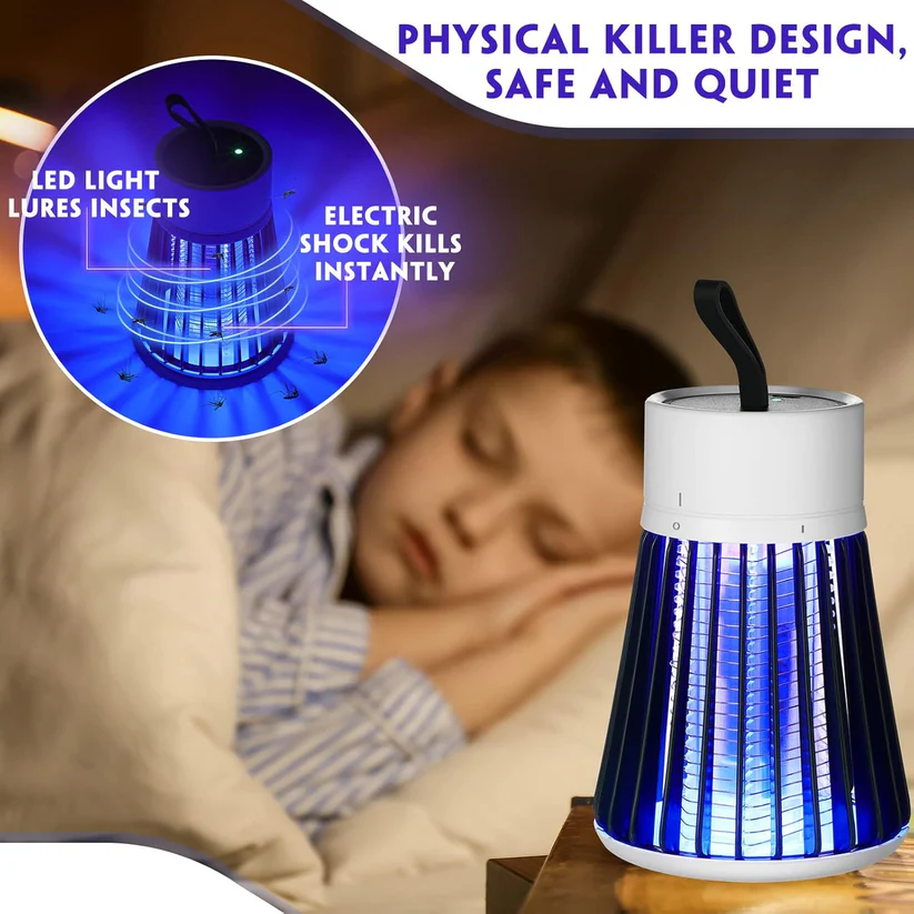⏳ Tijdelijk 50% korting! 💥USB muggenlamp met UV-licht - Stille insectenval en muggenverjager voor in huis