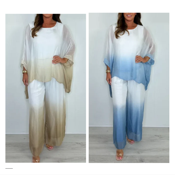 ⏳Beperkte tijd 50% korting!💥 🌸Speciale prijs🌸 Elegante loose gradient tweedelige set