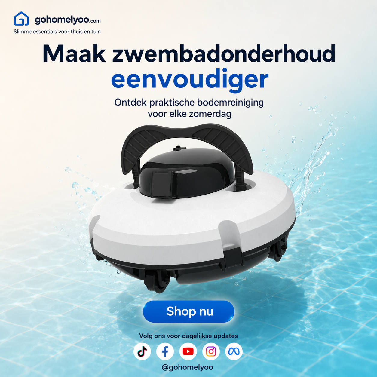 50% KORTING🌊 Zwembadreinigingsrobot | Draadloos · Krachtige Zuigkracht · Slimme Navigatie · Start met Eén Druk op de Knop · Eenvoudig Uitneembare Filtermand Technologie verandert ons leven🔥