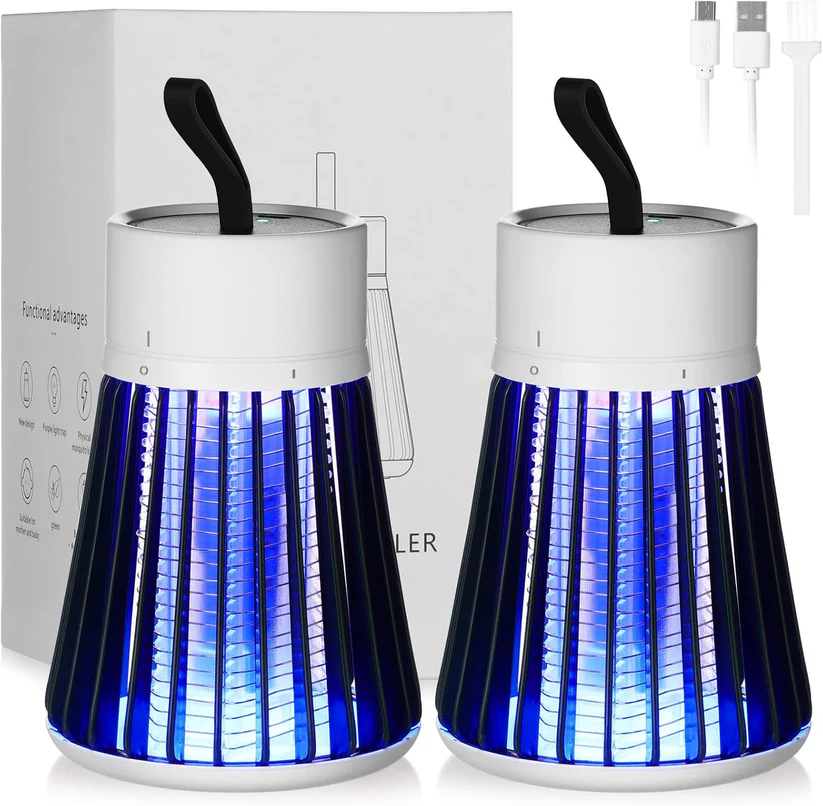 ⏳ Tijdelijk 50% korting! 💥USB muggenlamp met UV-licht - Stille insectenval en muggenverjager voor in huis