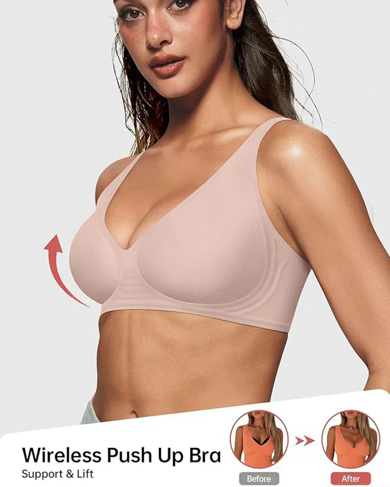 šZomer Hot Sale 55% Kortingā°Deep V Plunge Push-Up Draadloze Naadloze Jelly Bh
