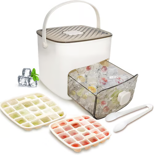 🧊🏠 50% KORTING! Vul 'm één keer, en je hebt 48 ijsblokjes op voorraad alsof je een mini-ijskelder in je vriezer hebt! Deksel erop, vers bewaard, altijd iets in huis voor het onverwachte!