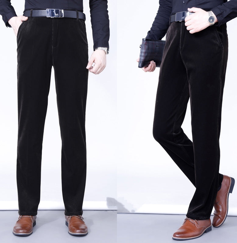 Lange rechte stretch corduroy herenbroek - Koop 2 gratis levering