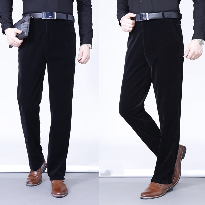 Lange rechte stretch corduroy herenbroek - Koop 2 gratis levering