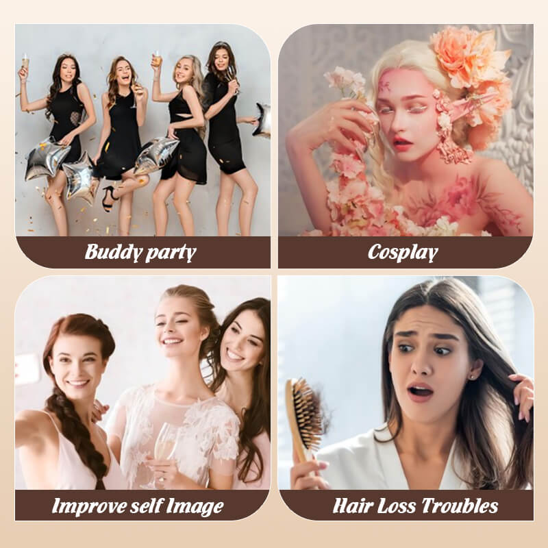 Dames gelaagde pony lange pruiken