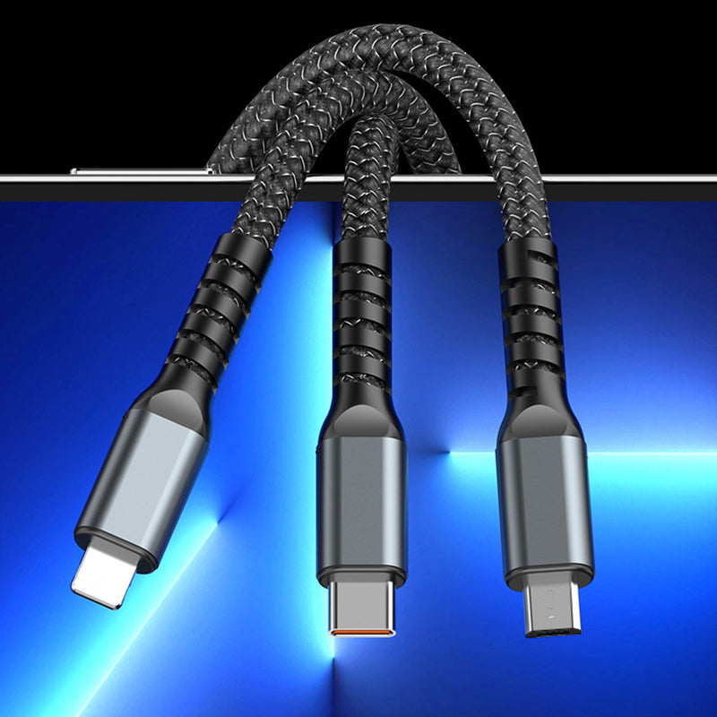 Transparante 3-in-1 supersnelle oplaadkabel