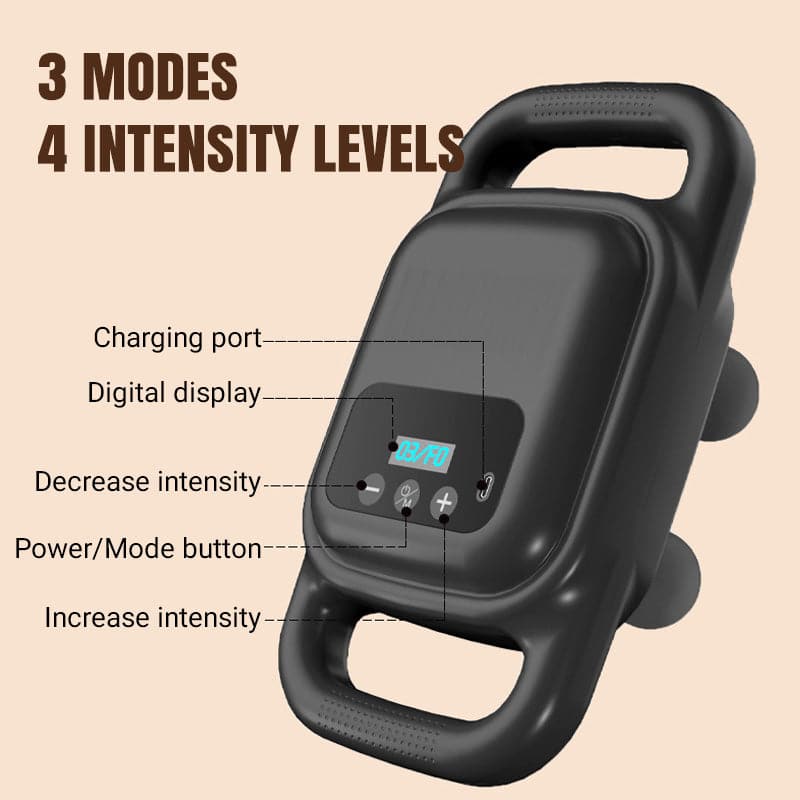 🏋️♂️4-koppig Fascial Gun Massageapparaat