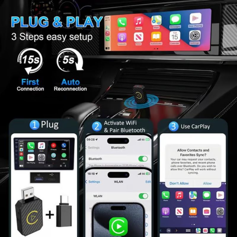 š„2025 Nieuwjaarspromotie - 50% kortingš„Mini Draadloze CarPlay Adapter