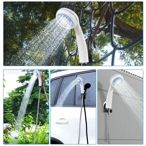 🚿Draagbare kampeerdouche met verstelbare waterstroom – Voor eenvoudig en handig schoonmaken buitenshuis!✨