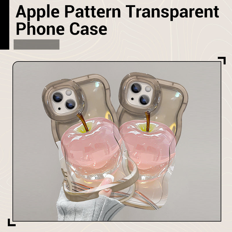 🌸🍒Doorzichtig telefoonhoesje met appelpatroon – geschikt voor iPhone 11 t/m 16🌼