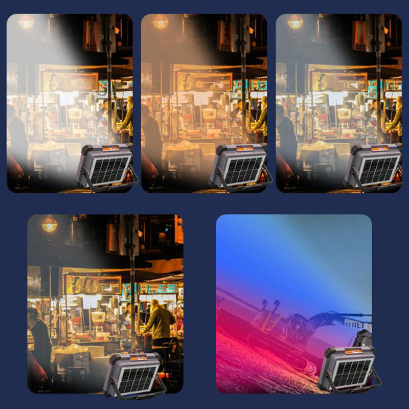 Draagbare multifunctionele zonne-LED-schijnwerper