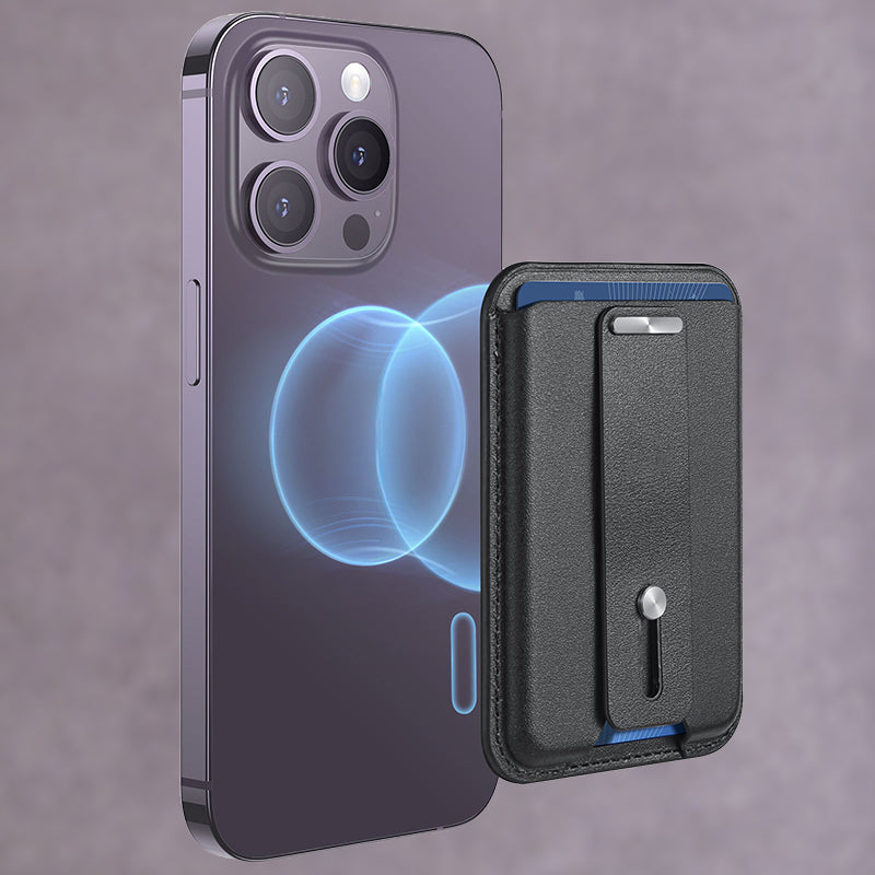 PU Lederen magnetische kaarthouder voor iPhone & telefoonhoesje