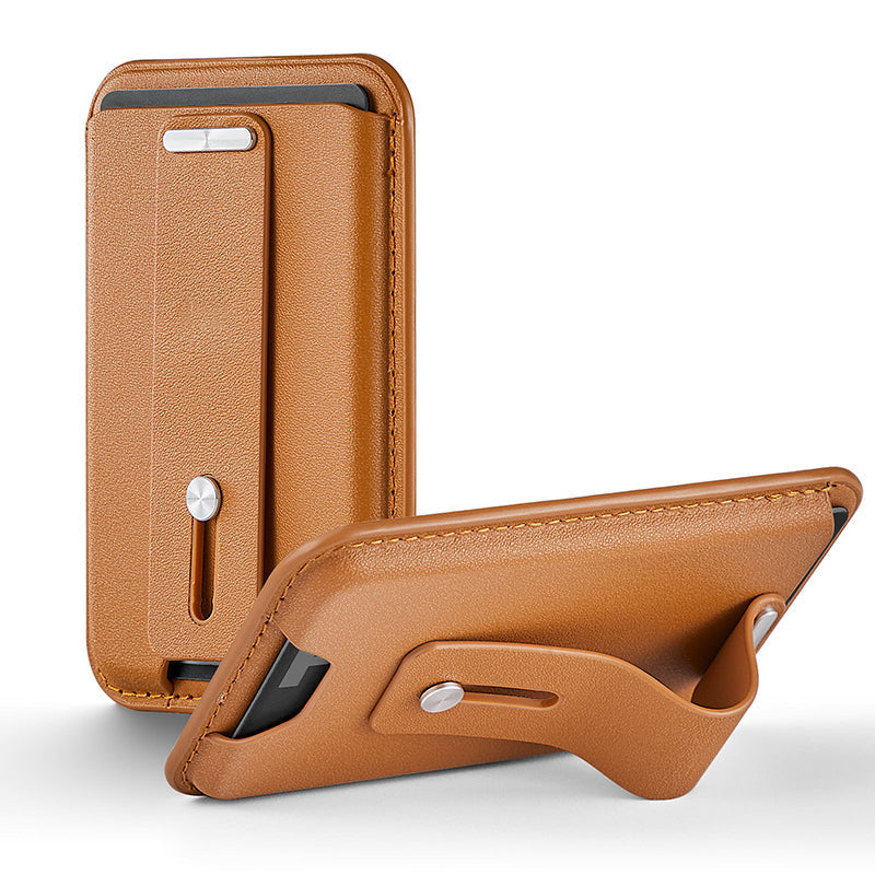 PU Lederen magnetische kaarthouder voor iPhone & telefoonhoesje