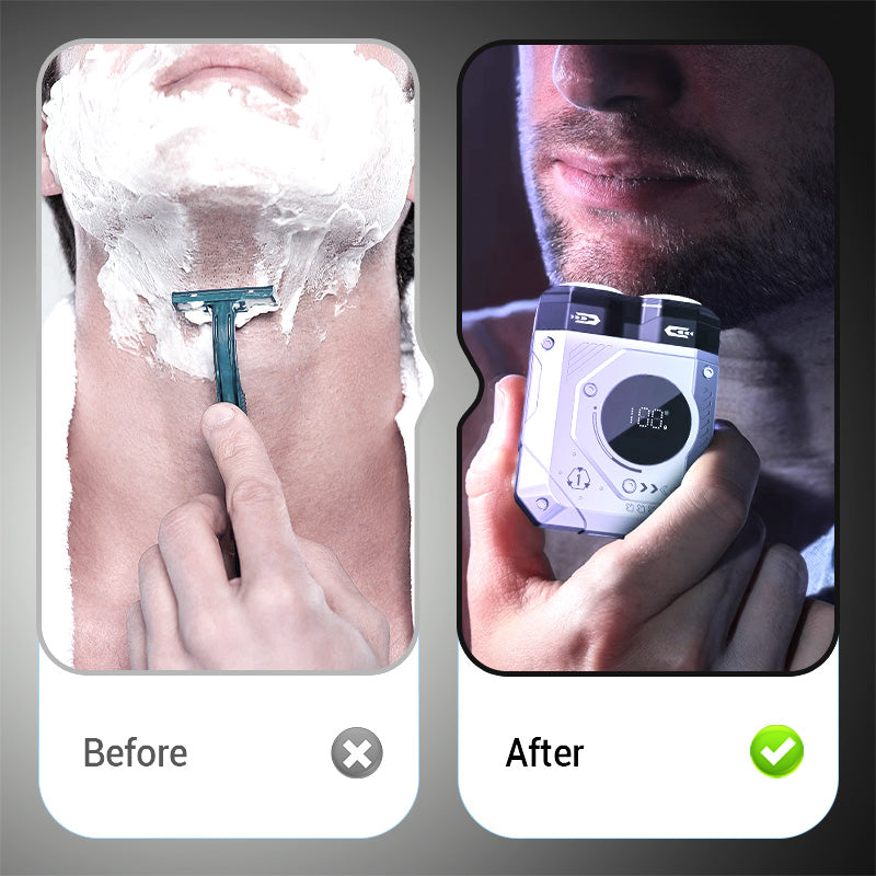 Draagbaar Wasbaar Scheerapparaat met Dubbel Mes voor Heren