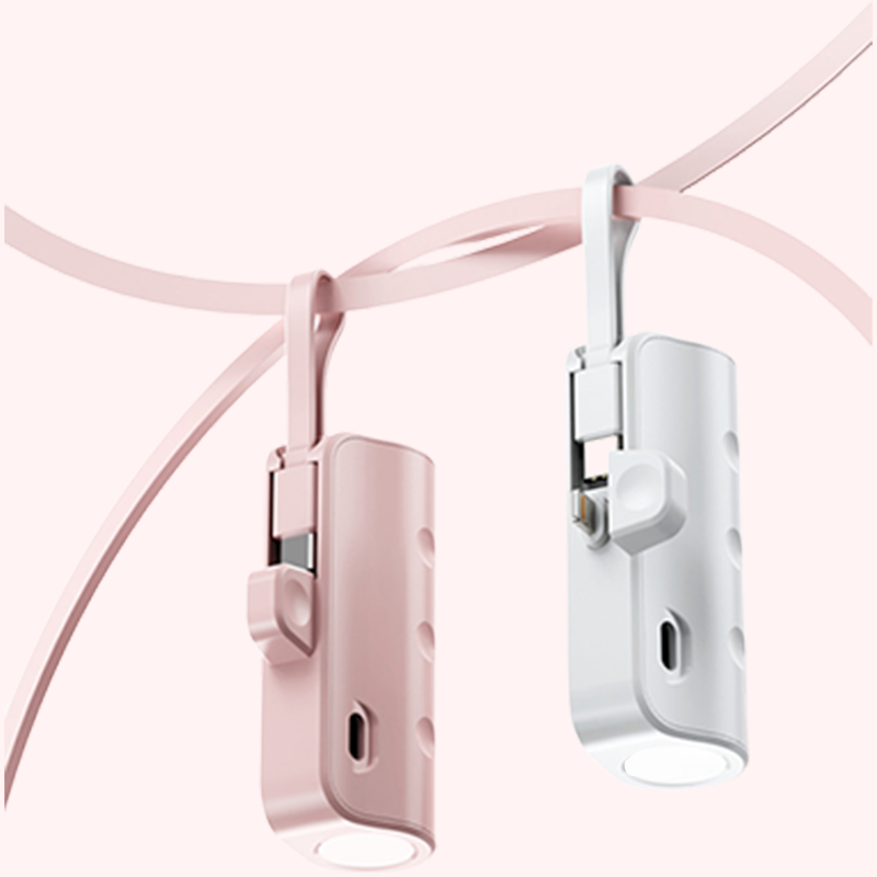 Draagbare Power Bank met hoge capaciteit en ingebouwde kabels