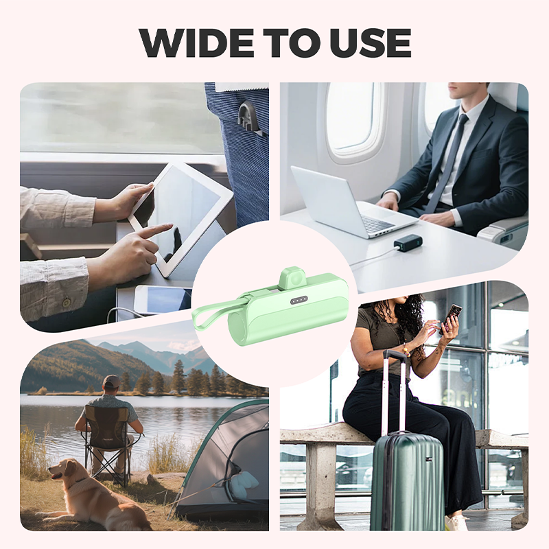 Draagbare Power Bank met hoge capaciteit en ingebouwde kabels
