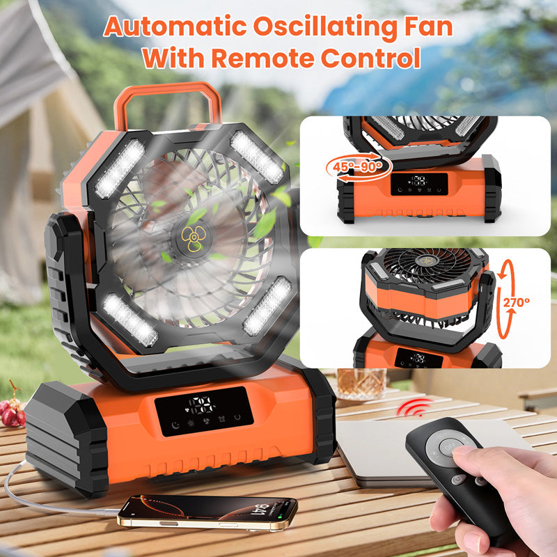Draagbare Oscillerende Ventilator met Afstandsbediening