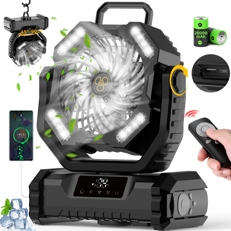 Draagbare Oscillerende Ventilator met Afstandsbediening