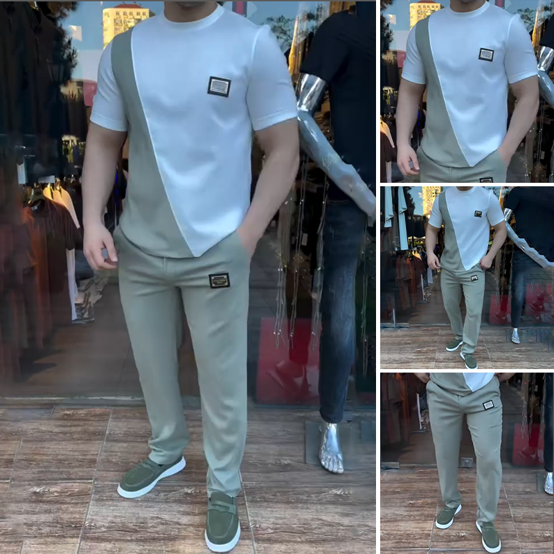 ๐ฅ Trending deze zomer! ๐โโ๏ธ Casual set met ronde hals en broek voor heren