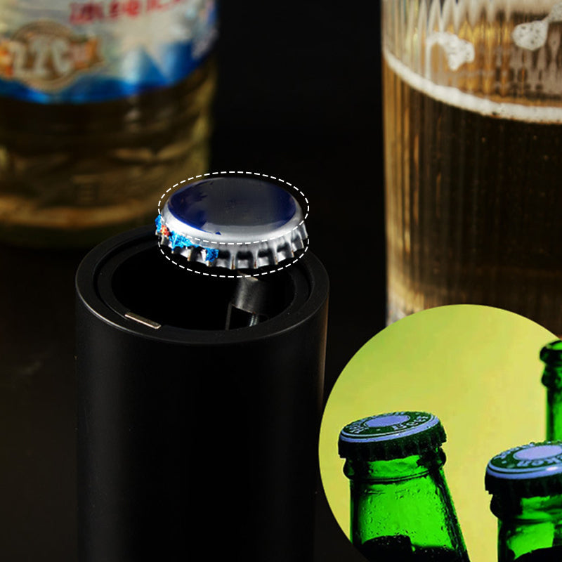 Magnetische flesopener met duwfunctie