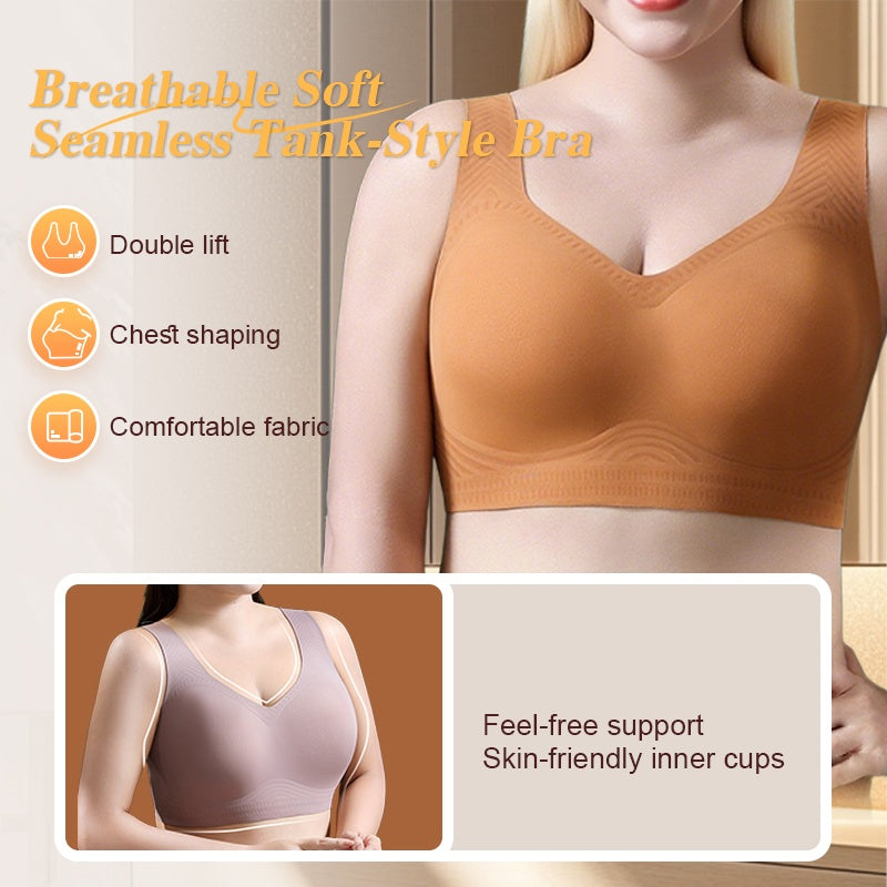 Ademende, zachte en naadloze bh met tanktop-look