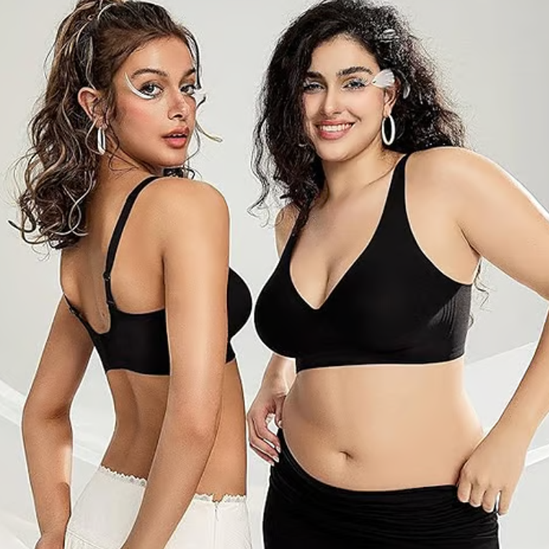 šZomer Hot Sale 55% Kortingā°Deep V Plunge Push-Up Draadloze Naadloze Jelly Bh