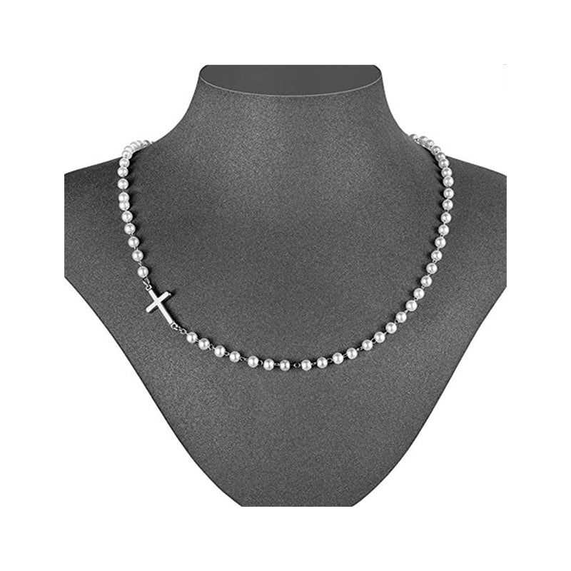 Vrouwen Elegant Kruis Synthetische Parelketting