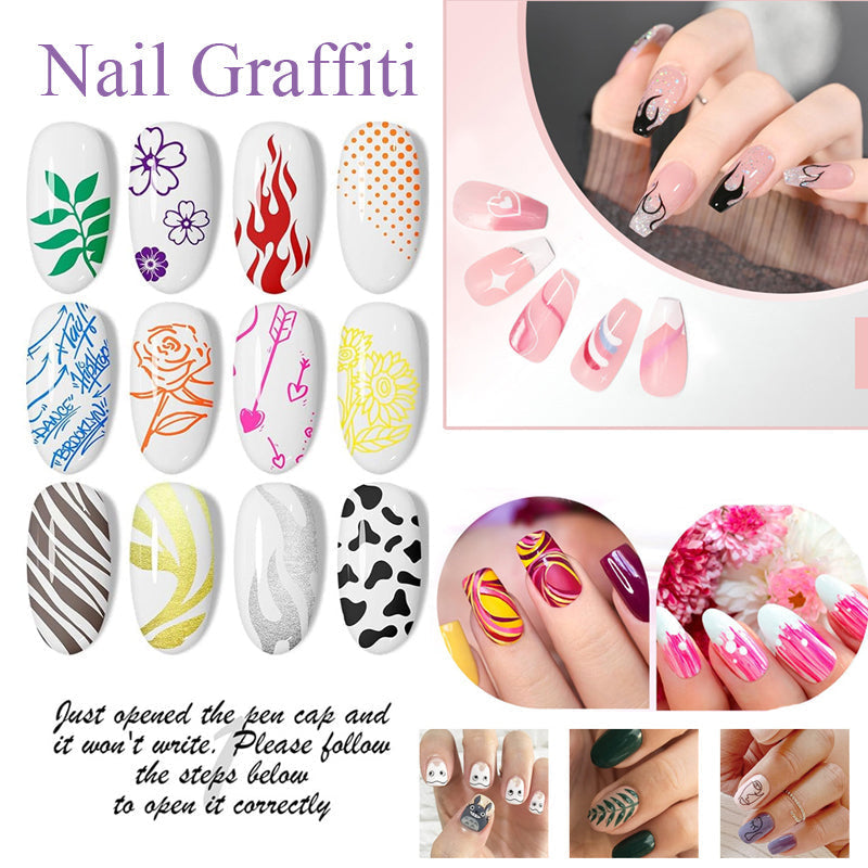 🎁Hot verkoop 50% korting op🌈12 kleuren nail art pennen set💅