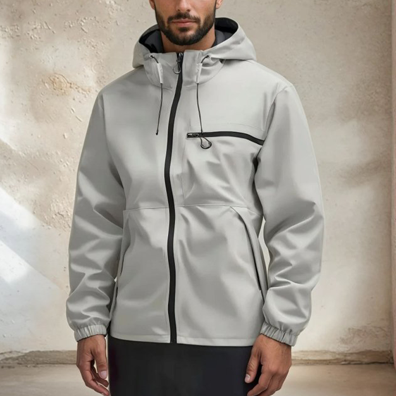 Heren outdoor sportjas in effen kleur