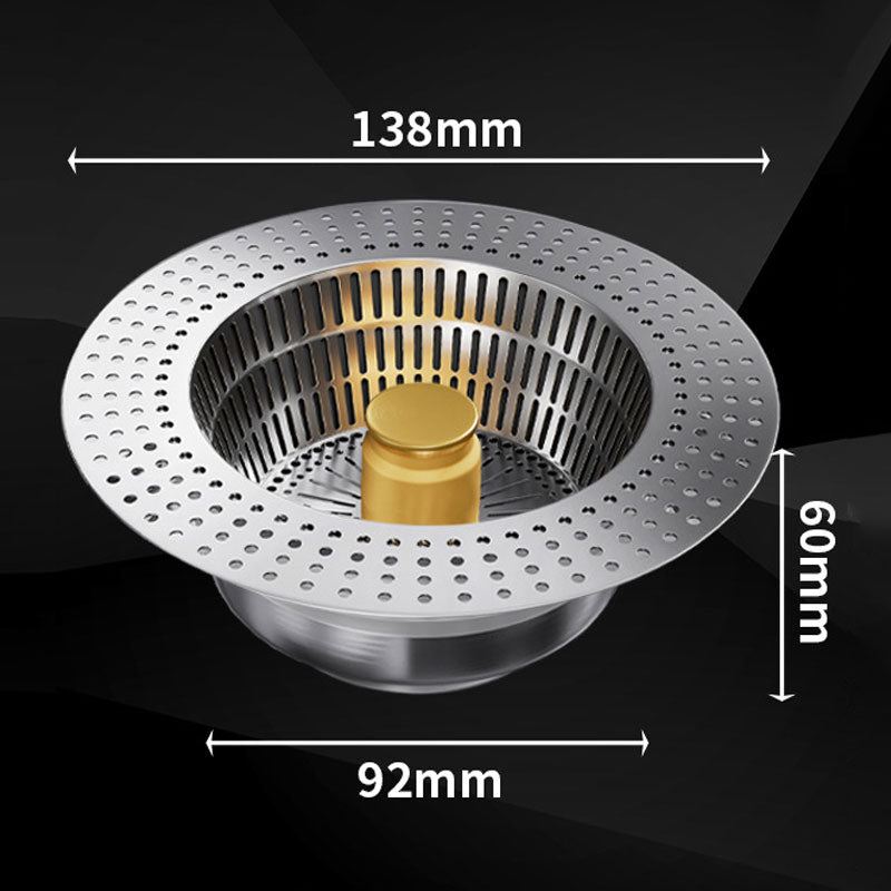 RVS gootsteen afvoerstop met drukknop