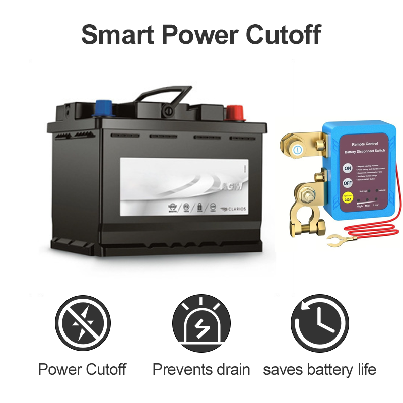 Afstandsbediening voor het loskoppelen van de accu van een auto