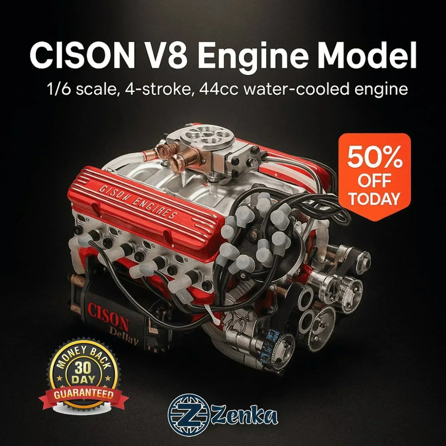 šLaatste dag promotie 50% KORTING + GRATIS VERZENDINGš„ - Benzine OHV V8 Small-block motor modelbouwpakketten