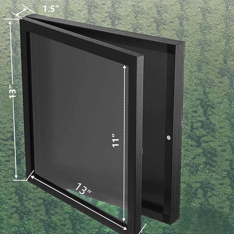 💥【TIJDELIJKE AANBIEDING: 50% KORTING】🔥 Magnetisch jersey-fotolijst | Massief hout + kristalhelder acryl | Afgeronde hoeken, kreukvrij | 13x13 / 11x14 inch | Zwart