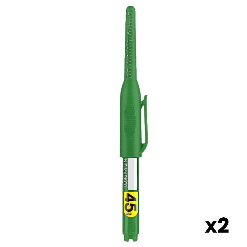 🖊️ 50% korting! Diepgatmarker met 45 mm punt – waterbestendig, sneldrogend & 72 uur zonder dop. Ingebouwde liniaal & klem – voor bouw & montage! ✨🔧