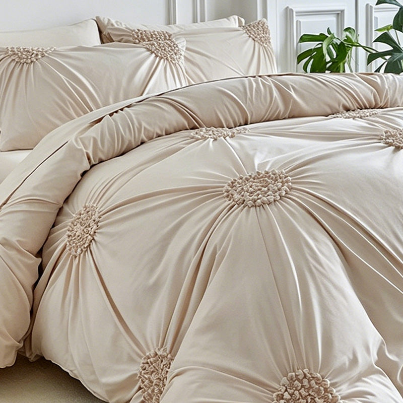 🛏️ 50% korting op elegant duvetovertrek – luxe plooidetails, zacht en ademend, voor een warme hoteluitstraling thuis.