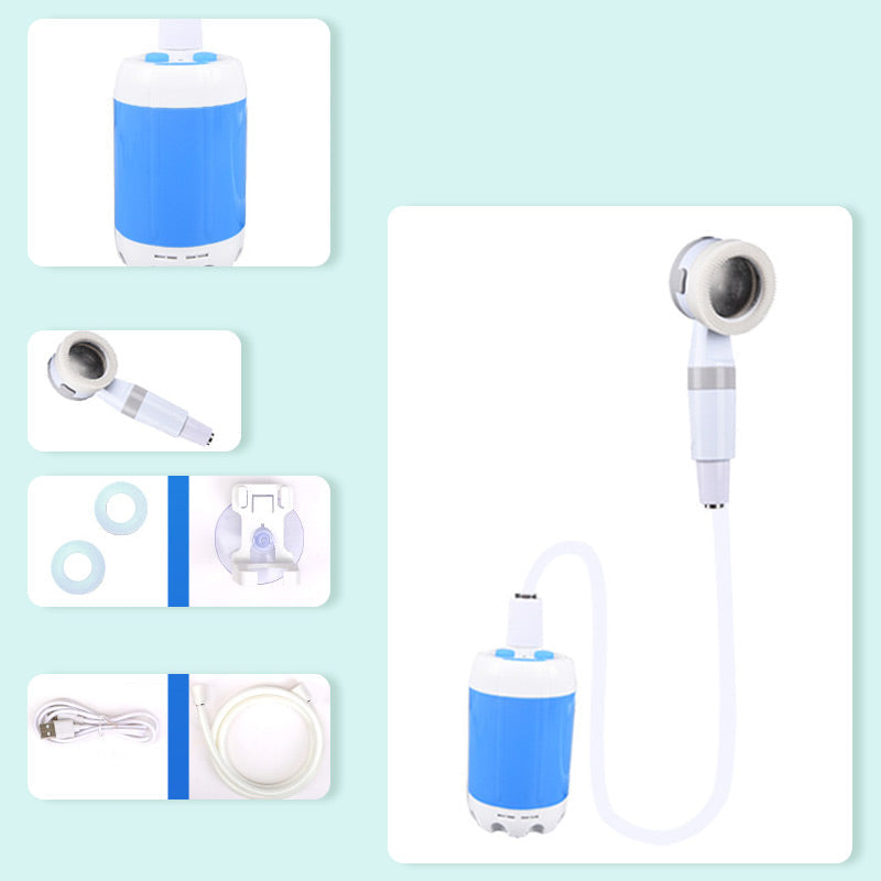 🚿 Draagbare campingdouche met waterpomp – douche overal, ideaal voor buiten, strand en reizen.