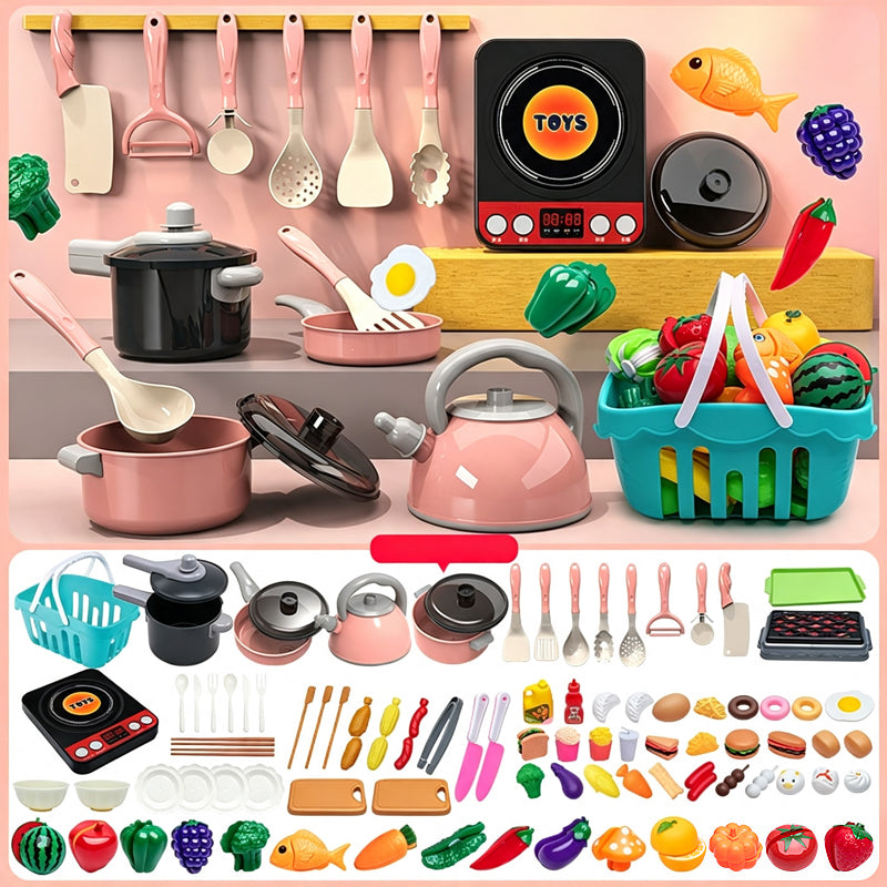 🍳 Rollenspiel-Küchenset – kochen wie die Großen, mit Töpfen, Pfannen und Zubehör für kleine Köche.