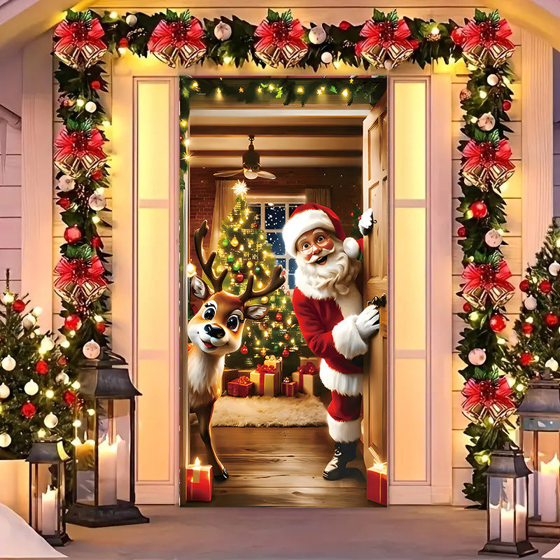 🎄 50% korting! Kerstdeurdecoratie – levendige thermische print, dik polyester & eenvoudig op te hangen. Transformeer je voordeur in feestelijke sfeer – 185×90 cm! ✨🚪