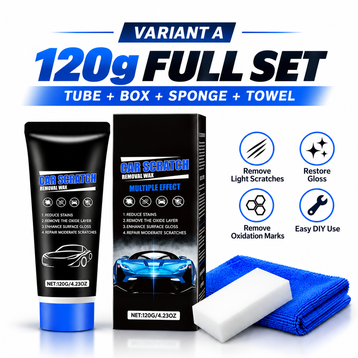 🚗 50% korting! Auto krassenverwijderaar was – verwijdert oppervlakkige krassen, oxidatie & vlekken. Herstelt glans & glanzende afwerking – eenvoudig zelf aan te brengen! ✨🔧