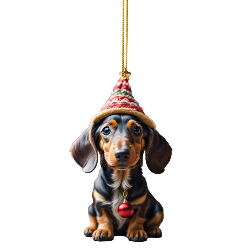 🎄 50% korting! Kerst hondenornamenten – 7-delige set, acryl met dubbelzijdige print, lichtgewicht & duurzaam. Perfect voor kerstboom, rugzak & auto! ✨🐕