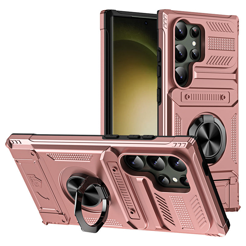 📱 50% korting! Samsung telefoonhoesje – ingebouwde kaarthouder, draaibare ringstandaard & magnetisch. TPU/PC bescherming. Voor S23/S24/S25 – 6 kleuren! ✨🔒